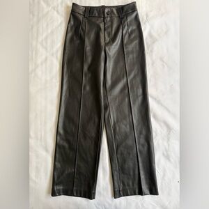 Rachel Zoe Black Leather-Style Trousers M